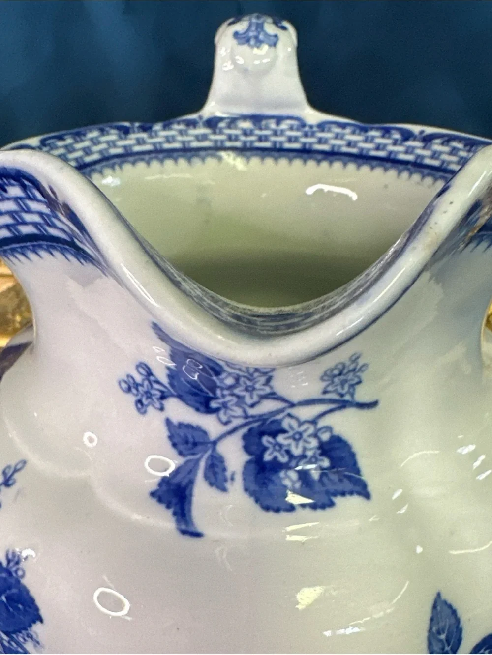 Antique Flow Blue Pitcher Royal Cauldon England 8